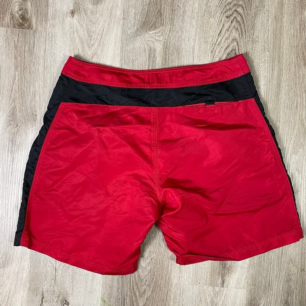 Vintage RLX Polo Sport Men's 34 Red Nylon Swim Trunks Black Stripe Y2K Shorts - Thumbnail 15