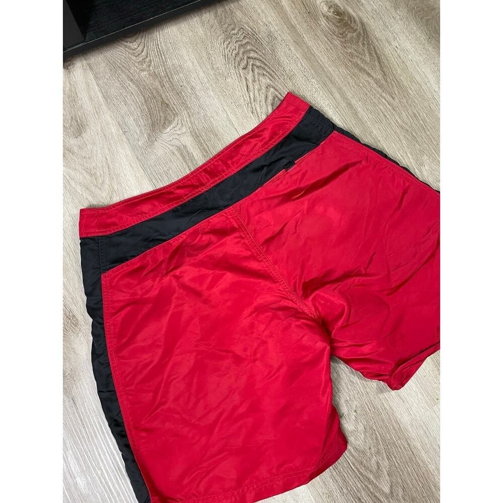 Vintage RLX Polo Sport Men's 34 Red Nylon Swim Trunks Black Stripe Y2K Shorts - Thumbnail 11