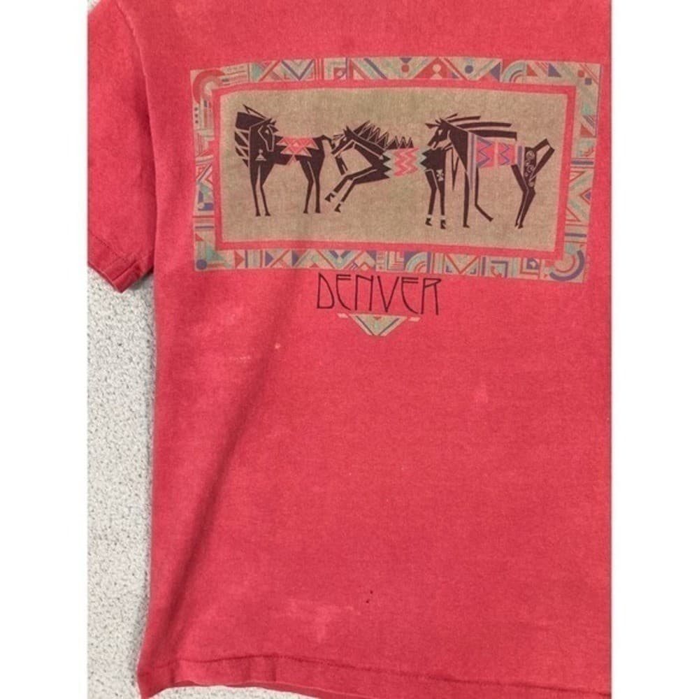 Vintage Denver CO Red Shirt Mens M Distressed Anvil Tag Retro City Tee Top - Thumbnail 9