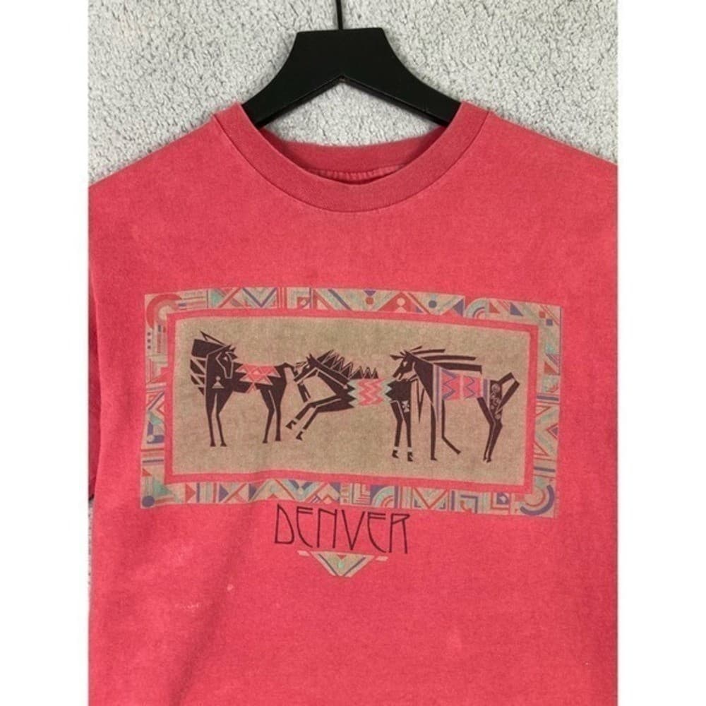 Vintage Denver CO Red Shirt Mens M Distressed Anvil Tag Retro City Tee Top - Thumbnail 8