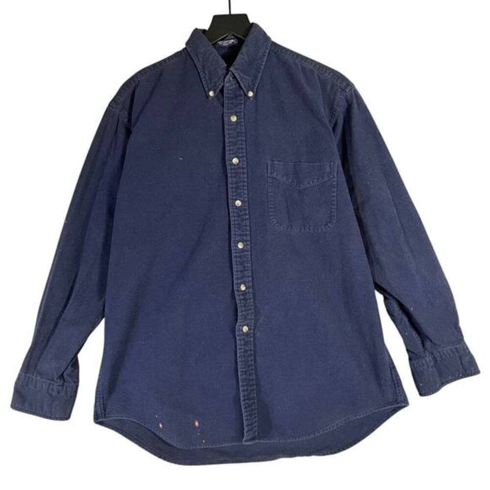 Vintage Britches Great Outdoors Men's Navy Blue Cotton Button-Up Shirt L Casual - Thumbnail 3
