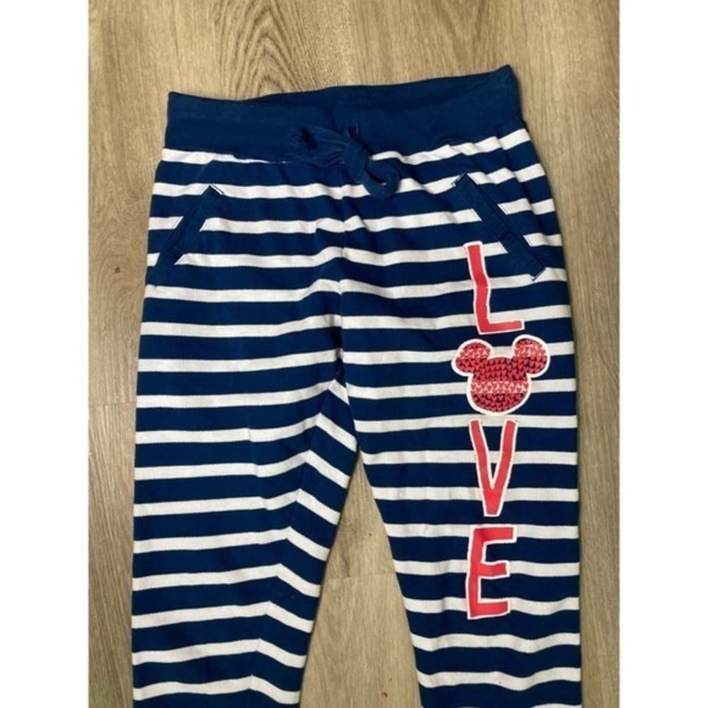 Disney Parks Striped Pajama Pants Womens S Blue Minnie Mouse Lounge Sleepwear - Thumbnail 8