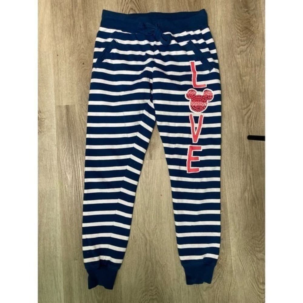 Disney Parks Striped Pajama Pants Womens S Blue Minnie Mouse Lounge Sleepwear - Thumbnail 7