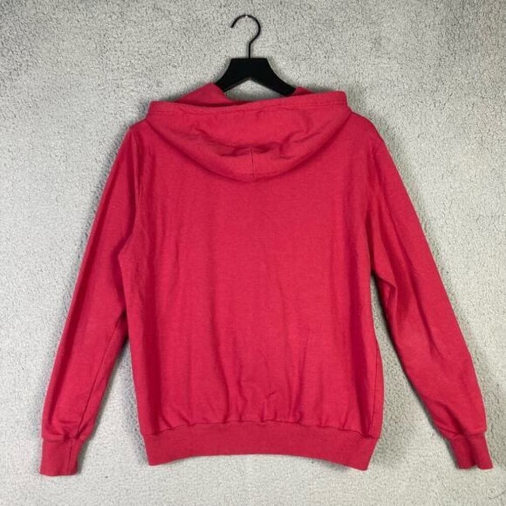 Unisex Red Full Zip Hoodie M Studded Details Drawstring Hood Pockets - Thumbnail 9