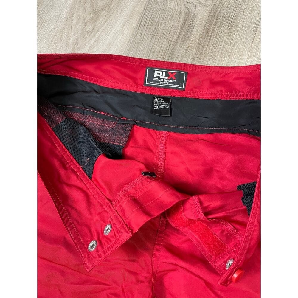 Vintage RLX Polo Sport Men's 34 Red Nylon Swim Trunks Black Stripe Y2K Shorts - Thumbnail 10