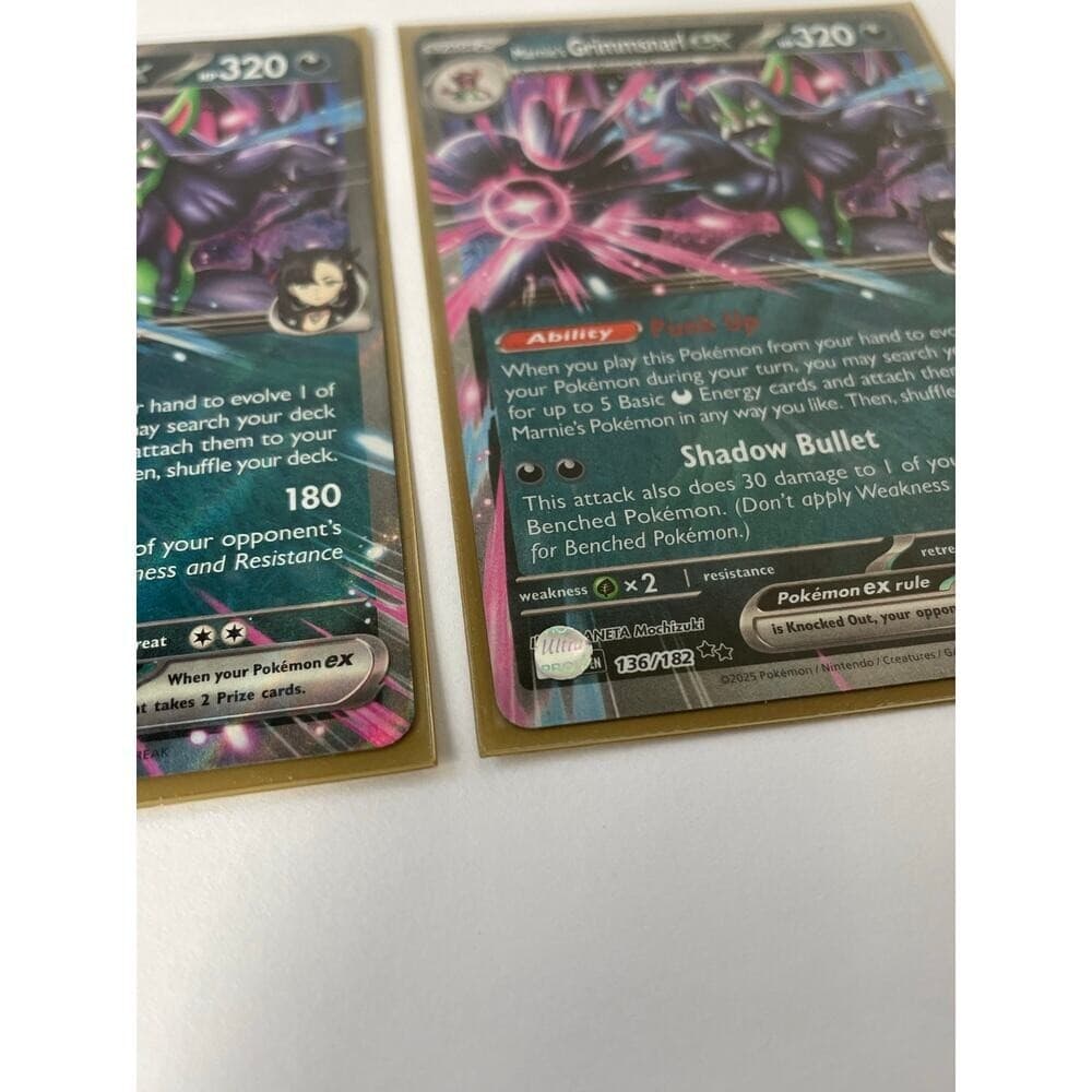 2025 Pokémon Marnie's Grimmsnarl ex Holo Lot x2 136/182 Shadow Scarlet Violet - Thumbnail 6