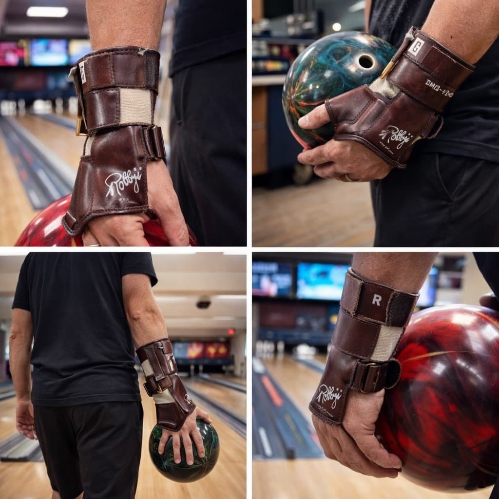 Robby's Automatic Positioner Bowling Wrist Support Left Hand Large Brown