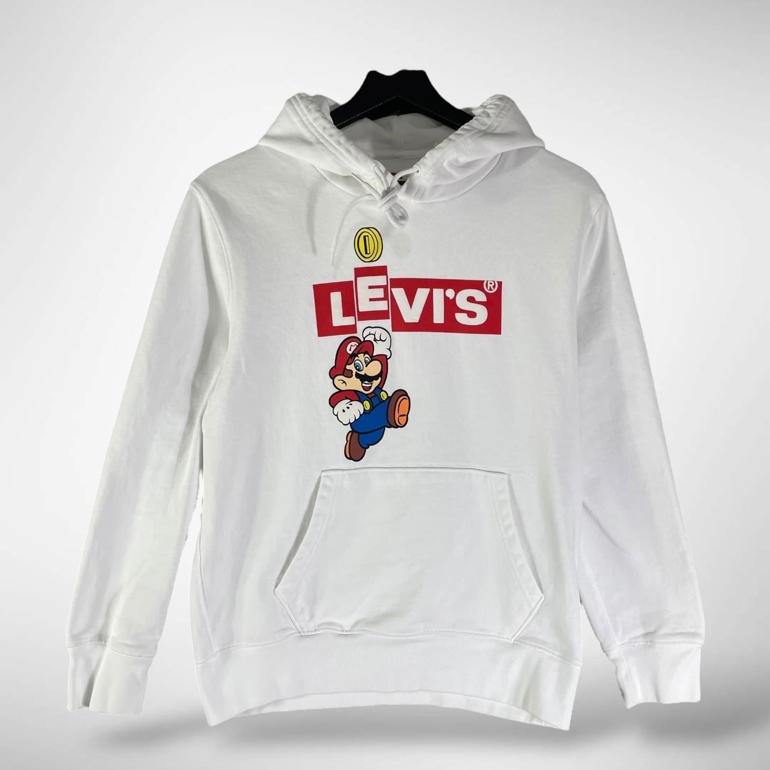 LEVIS x Nintendo Super Mario Hoodie White XS Pullover Graphic Sweatshirt - Thumbnail 3