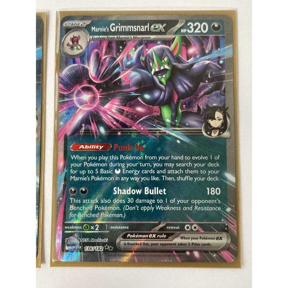 2025 Pokémon Marnie's Grimmsnarl ex Holo Lot x2 136/182 Shadow Scarlet Violet - Thumbnail 5
