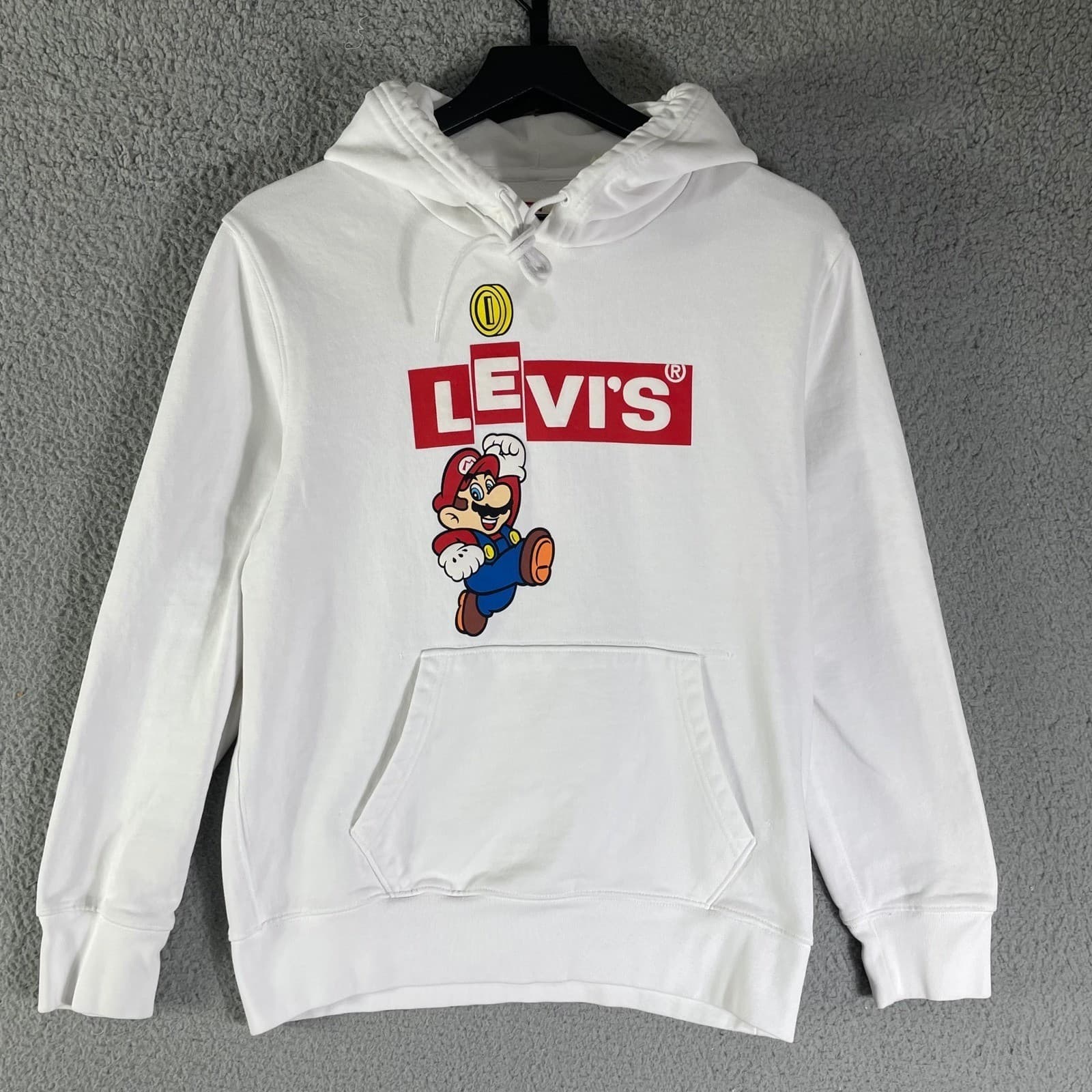 LEVIS x Nintendo Super Mario Hoodie White XS Pullover Graphic Sweatshirt - Thumbnail 9
