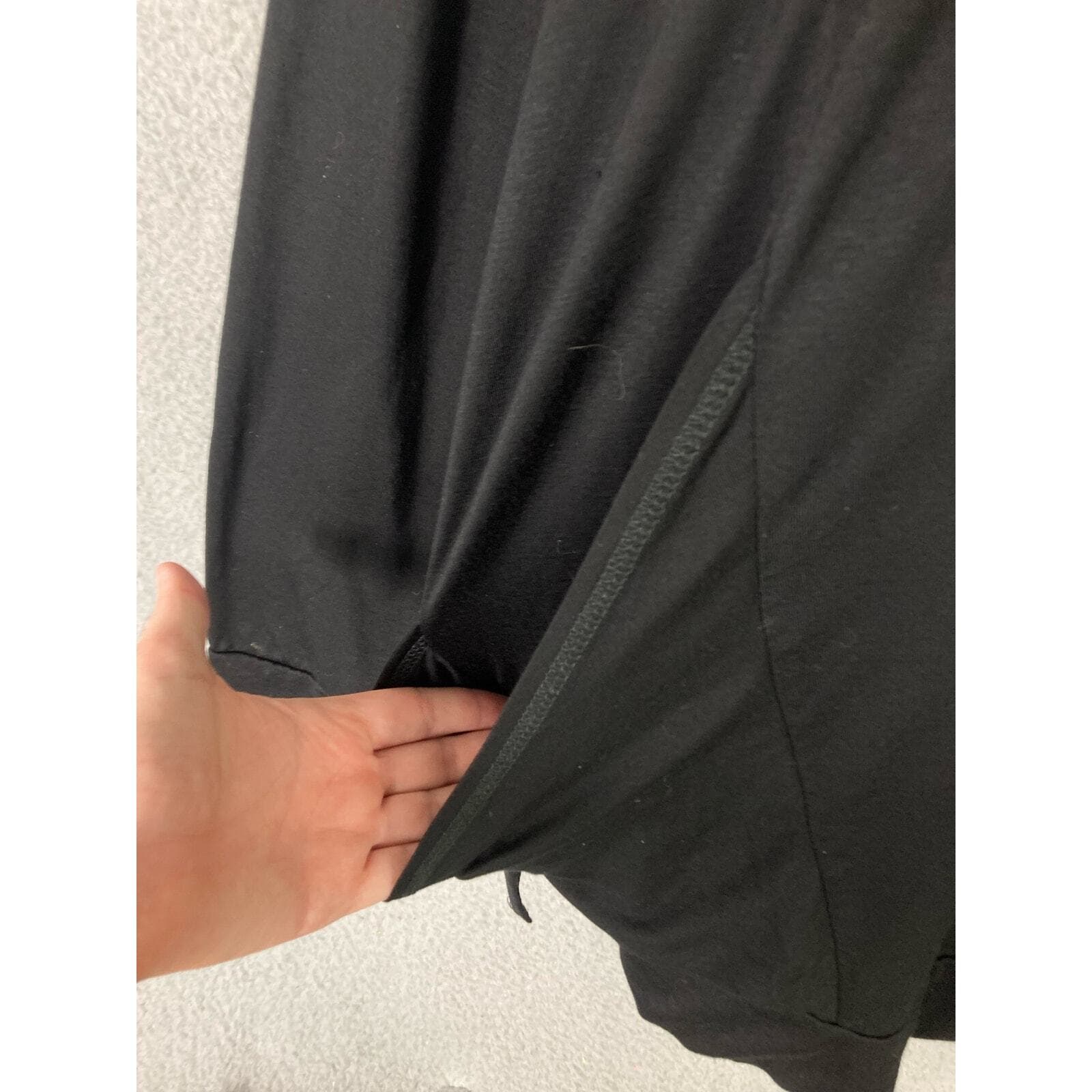 Cable & Gauge Black Blouse Viscose Spandex Long Sleeve Women's L Soft & Drapey - Thumbnail 10