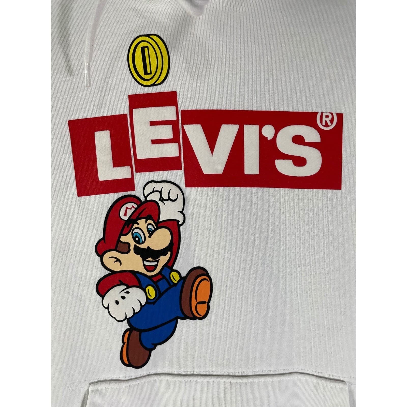LEVIS x Nintendo Super Mario Hoodie White XS Pullover Graphic Sweatshirt - Thumbnail 15
