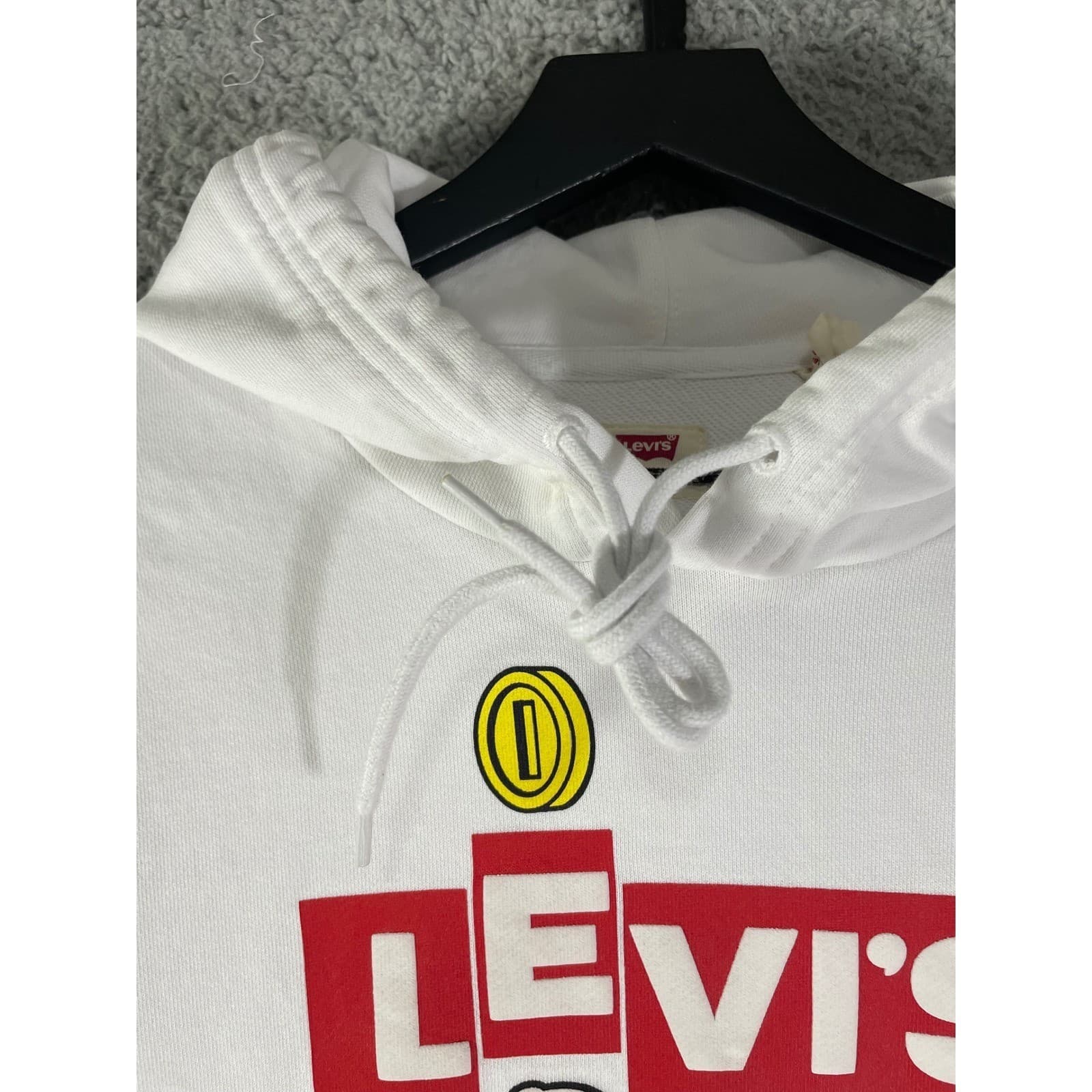 LEVIS x Nintendo Super Mario Hoodie White XS Pullover Graphic Sweatshirt - Thumbnail 16