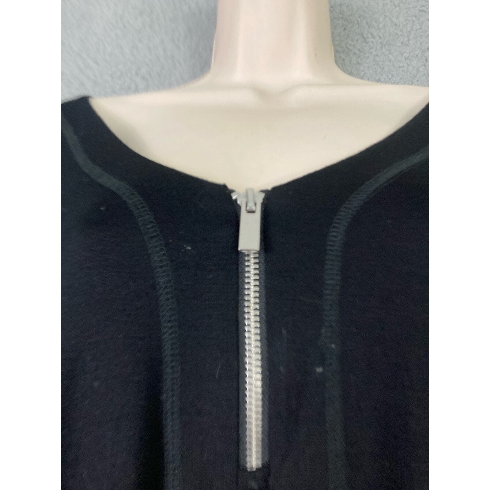 Cable & Gauge Black Blouse Viscose Spandex Long Sleeve Women's L Soft & Drapey - Thumbnail 7