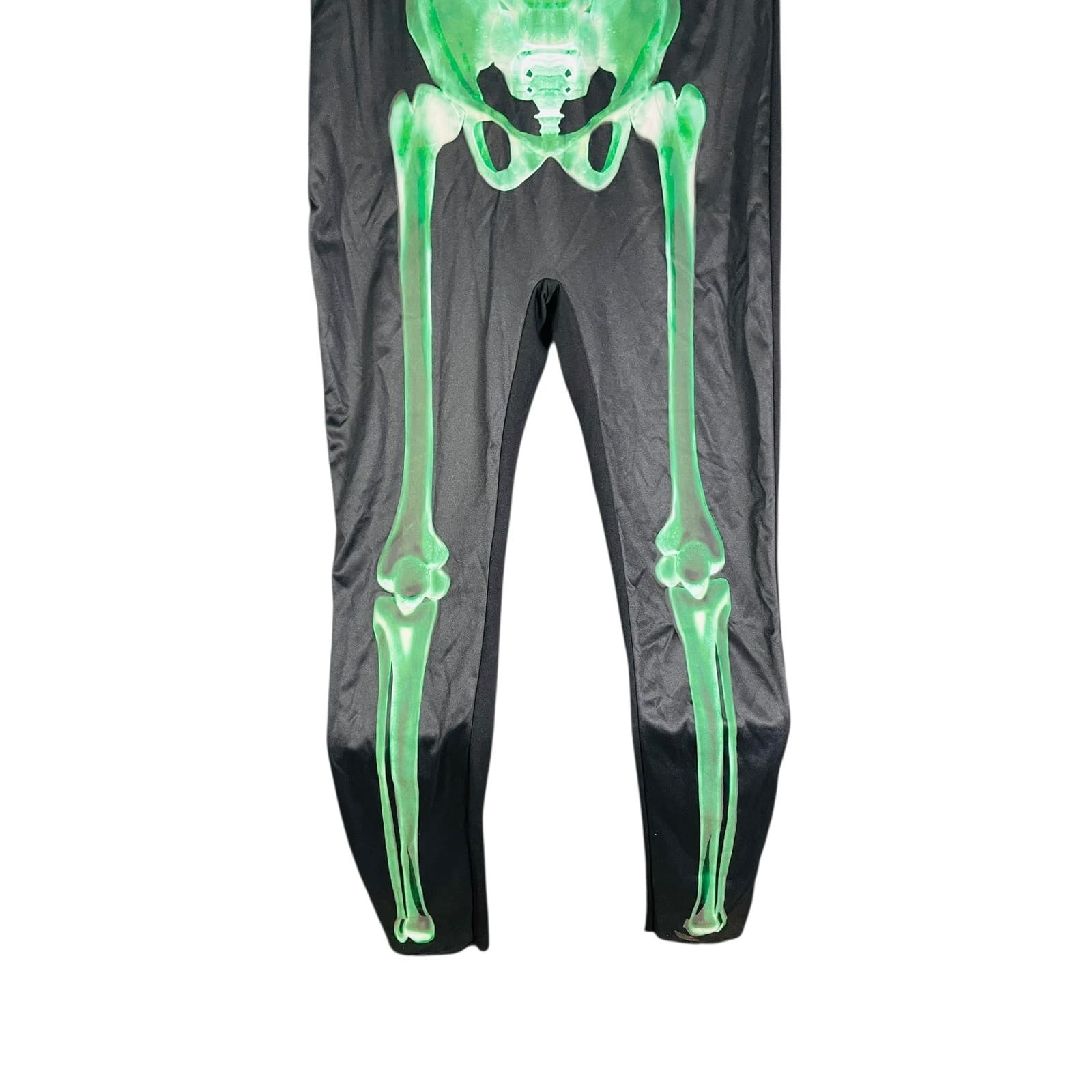 Kids Halloween Costume Girl Extra Large Skeleton Jumpsuit Black Green XL - Thumbnail 4