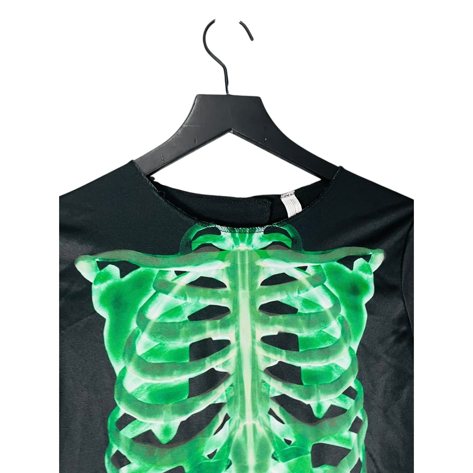 Kids Halloween Costume Girl Extra Large Skeleton Jumpsuit Black Green XL - Thumbnail 6