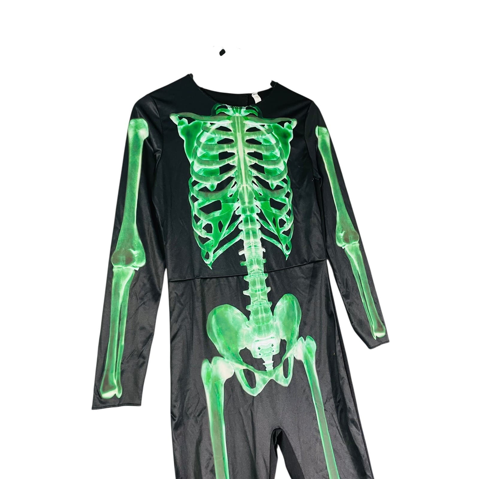 Kids Halloween Costume Girl Extra Large Skeleton Jumpsuit Black Green XL - Thumbnail 5