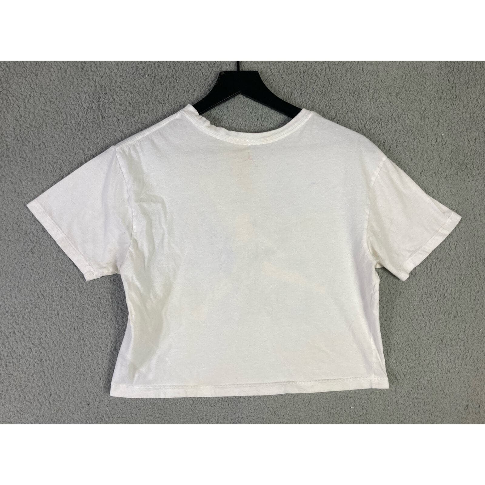 Jordan Girls' Air Jordan Stack T-Shirt Youth Size L 12-13 White Graphic Cropped - Thumbnail 5