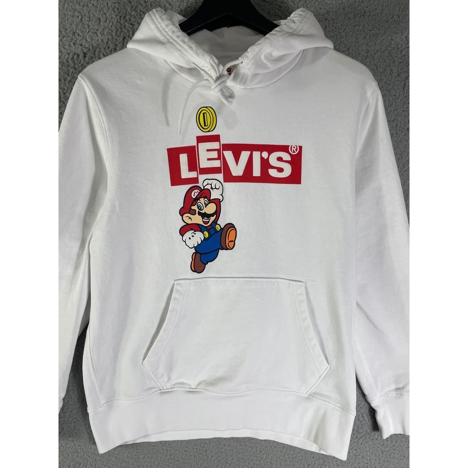 LEVIS x Nintendo Super Mario Hoodie White XS Pullover Graphic Sweatshirt - Thumbnail 14