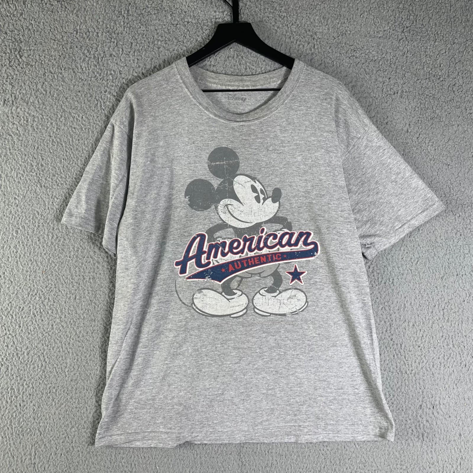 Disney Mickey Mouse American Authentic Graphic T Shirt Womens Large Heather Grey - Thumbnail 4