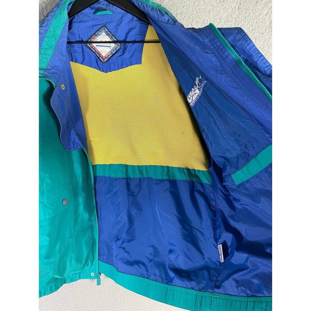 Vintage 90s GEAR for Sports Atlantis Bahamas Windbreaker Jacket L Nylon Teal - Thumbnail 9