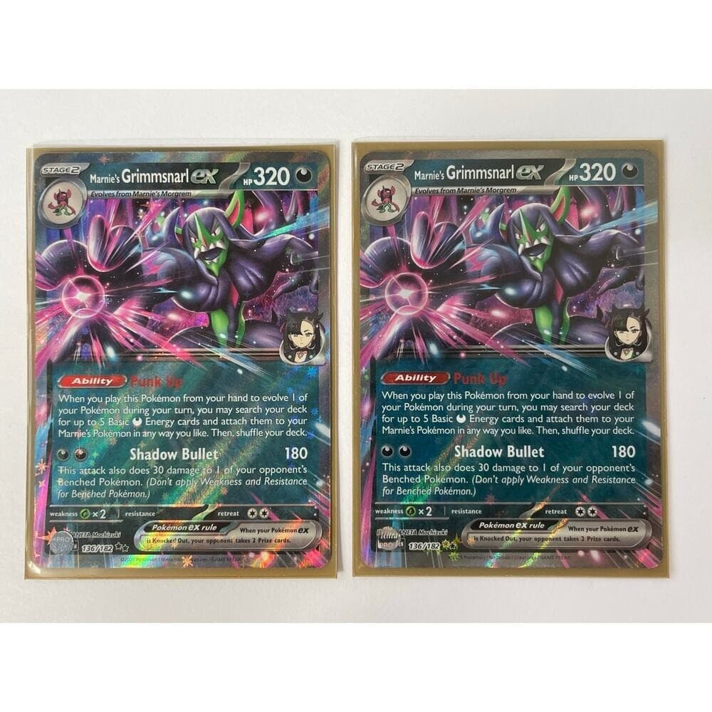 2025 Pokémon Marnie's Grimmsnarl ex Holo Lot x2 136/182 Shadow Scarlet Violet - Thumbnail 2