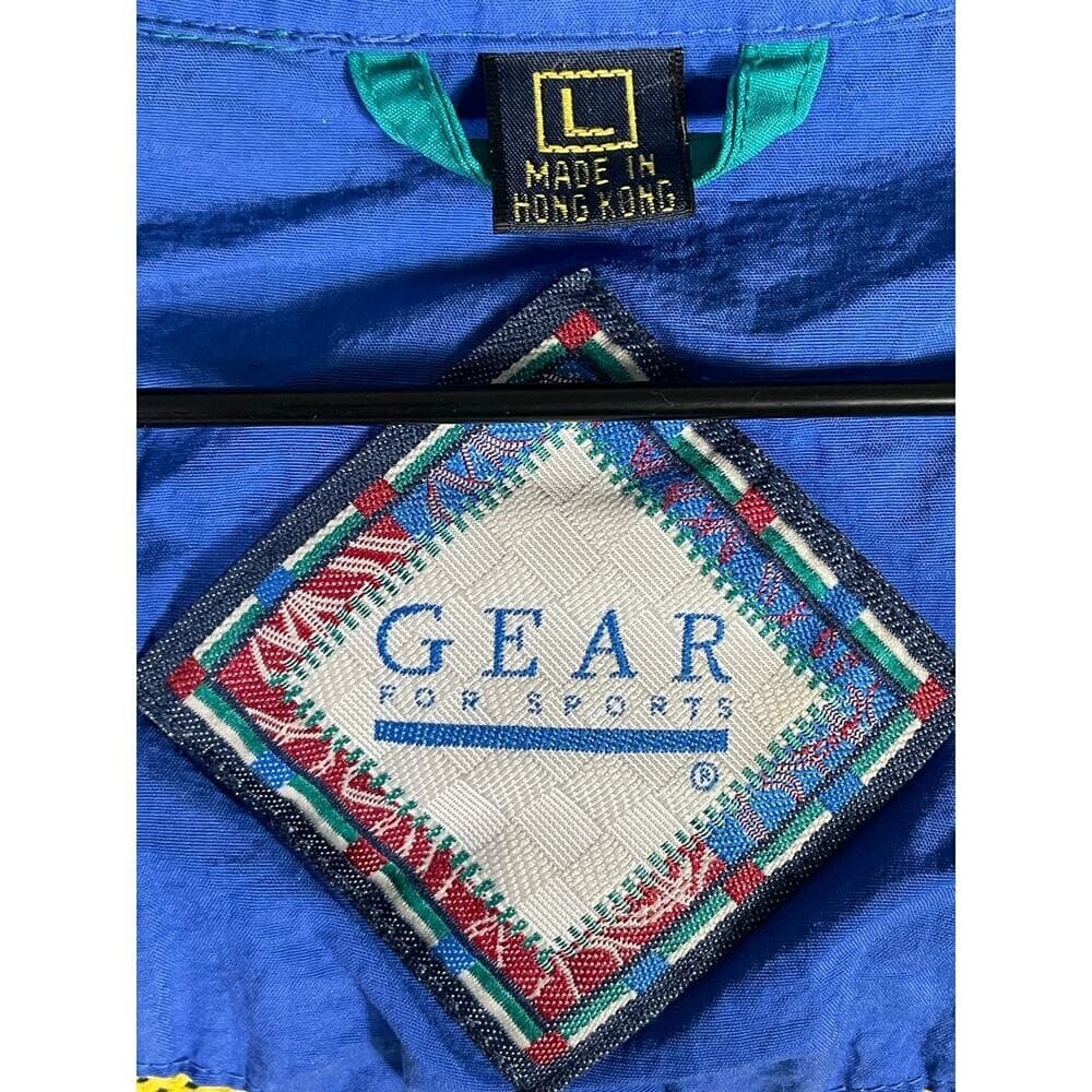 Vintage 90s GEAR for Sports Atlantis Bahamas Windbreaker Jacket L Nylon Teal - Thumbnail 7