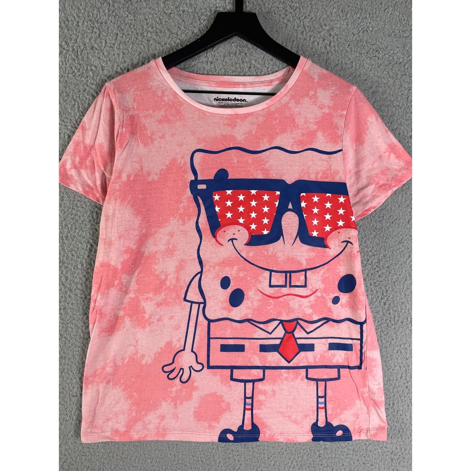 Nickelodeon SpongeBob Tie Dye T Shirt Juniors Large Patriotic Sunglasses - Thumbnail 6