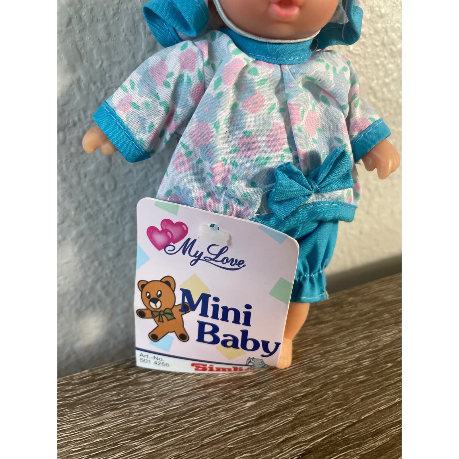 Vintage Simba My Love Mini Baby Doll 6.5in NWT Blue Outfit 90s Soft Body - Thumbnail 4