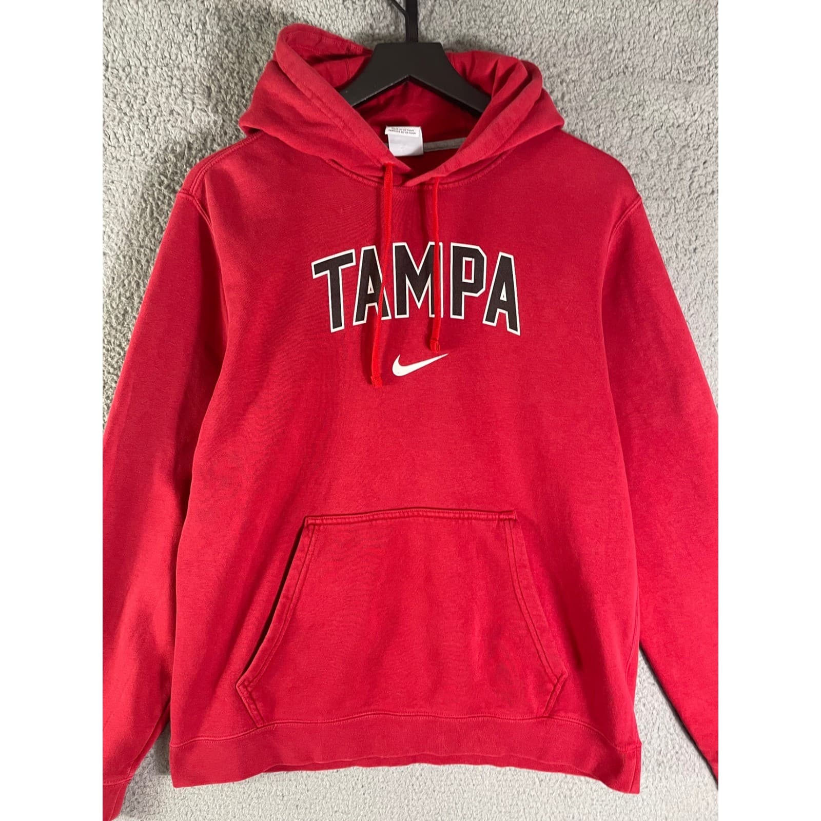 Nike Tampa Red Pullover Hoodie Sweatshirt Men's Medium Kangaroo Pocket - Thumbnail 7