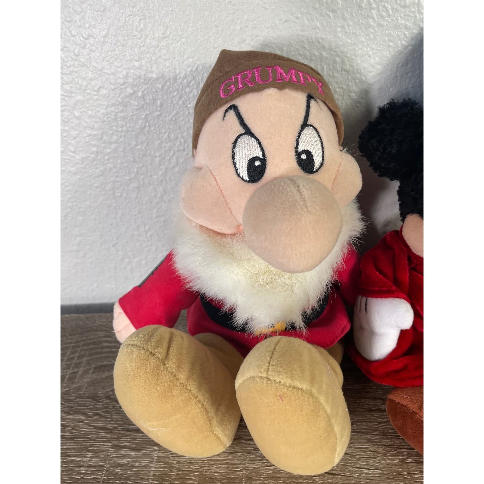Disney Parks Sorcerer Mickey Mouse Grumpy Dwarf Plush Toy Fantasia Lot 2 - Thumbnail 7