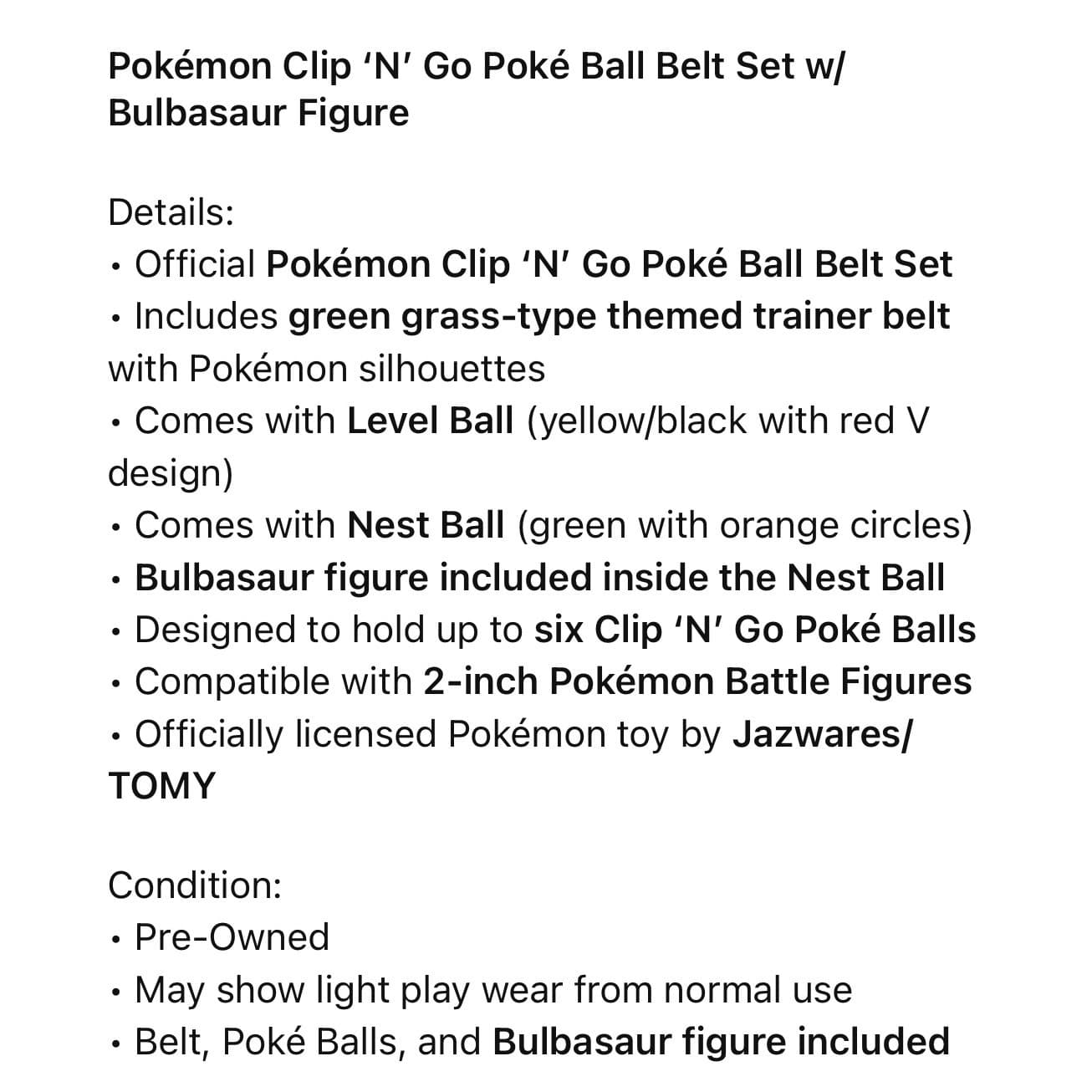 Pokemon Clip N Go Poke Ball Belt Set Bulbasaur Figure Ultra Ball Nest Ball - Thumbnail 3