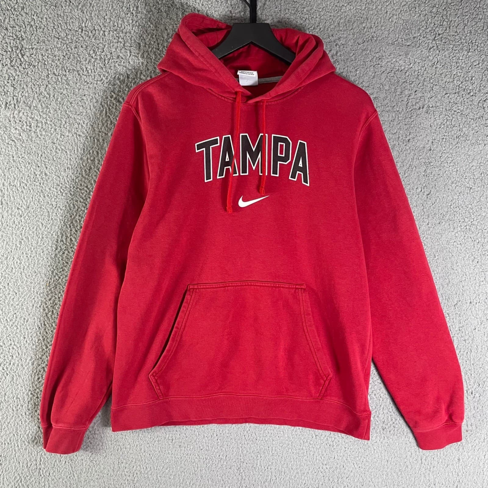 Nike Tampa Red Pullover Hoodie Sweatshirt Men's Medium Kangaroo Pocket - Thumbnail 5