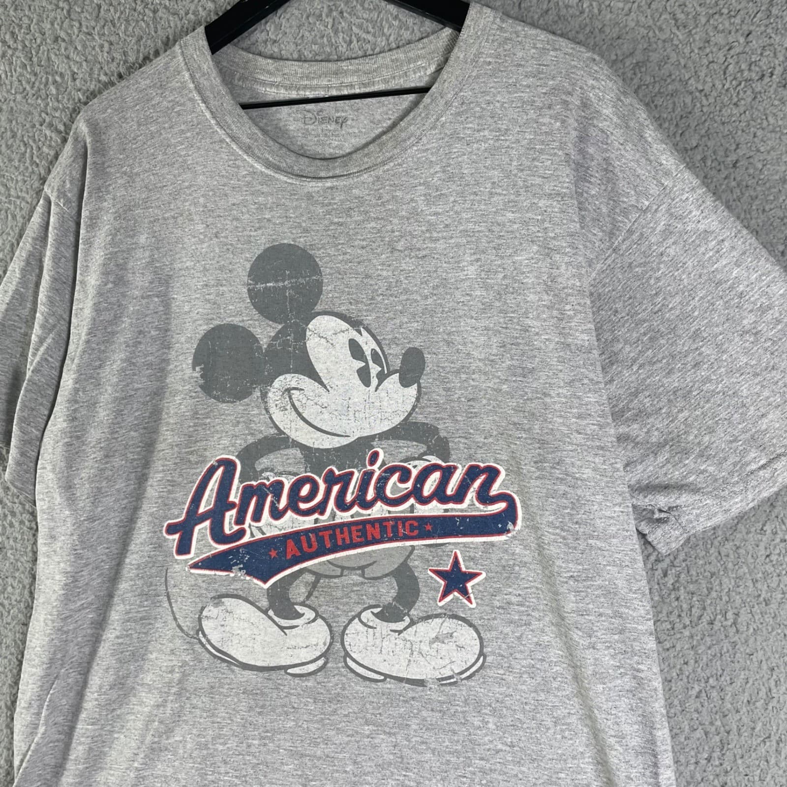 Disney Mickey Mouse American Authentic Graphic T Shirt Womens Large Heather Grey - Thumbnail 7