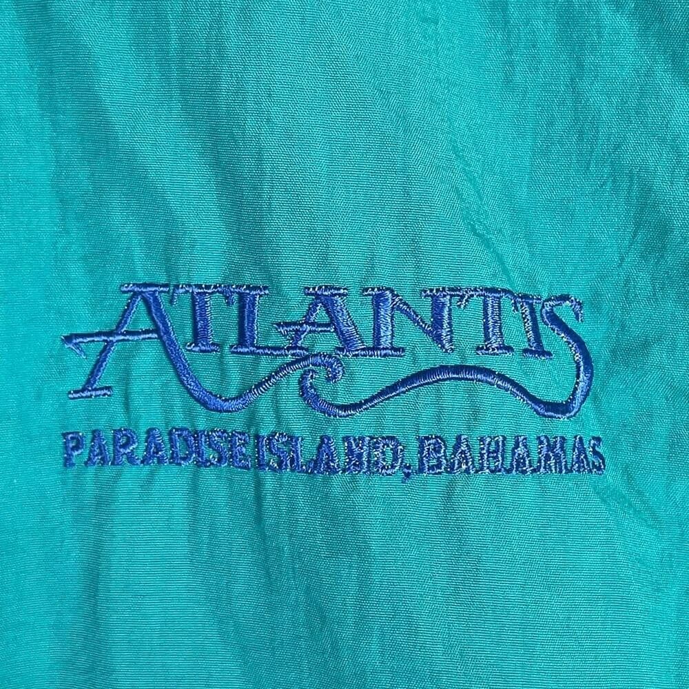 Vintage 90s GEAR for Sports Atlantis Bahamas Windbreaker Jacket L Nylon Teal - Thumbnail 3