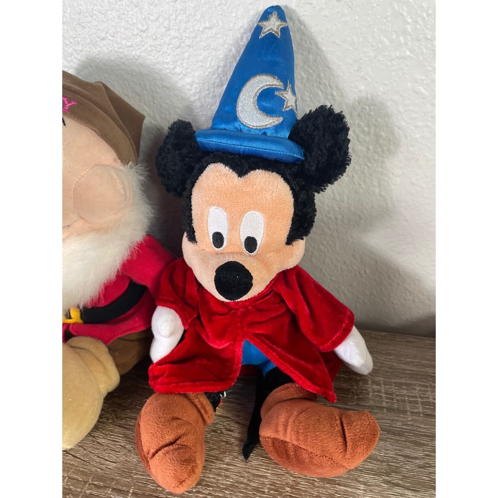 Disney Parks Sorcerer Mickey Mouse Grumpy Dwarf Plush Toy Fantasia Lot 2 - Thumbnail 6