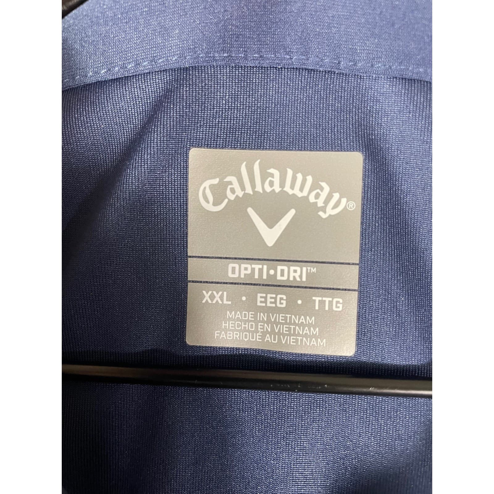 Callaway Opti-Dri Golf Polo Men's XXL Navy Micro Print UPF 15 NWT - Thumbnail 3