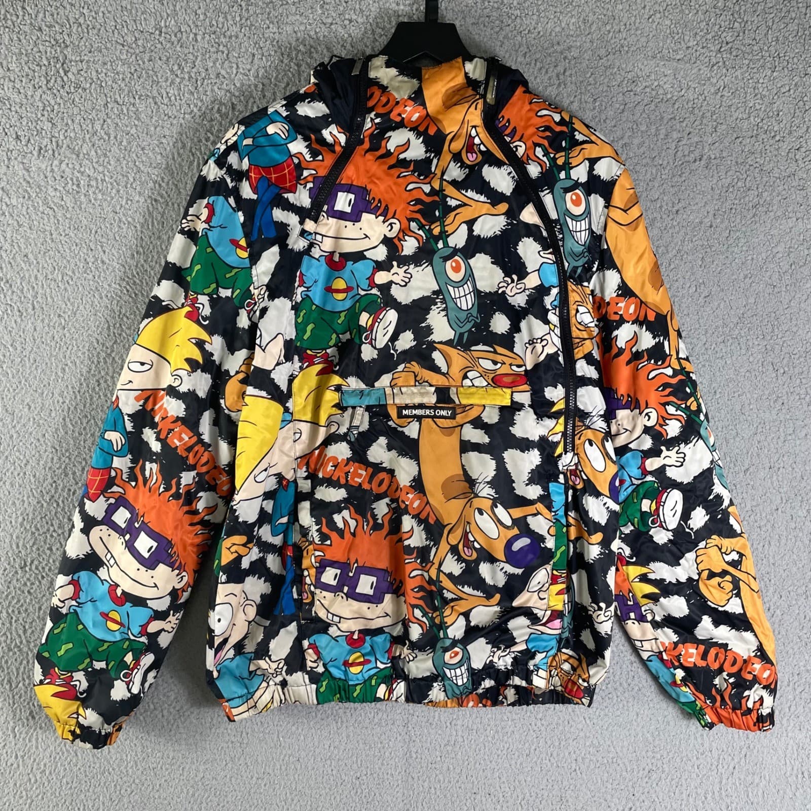 Members Only Nickelodeon Rugrats Windbreaker Jacket Mens Medium Pullover - Thumbnail 5
