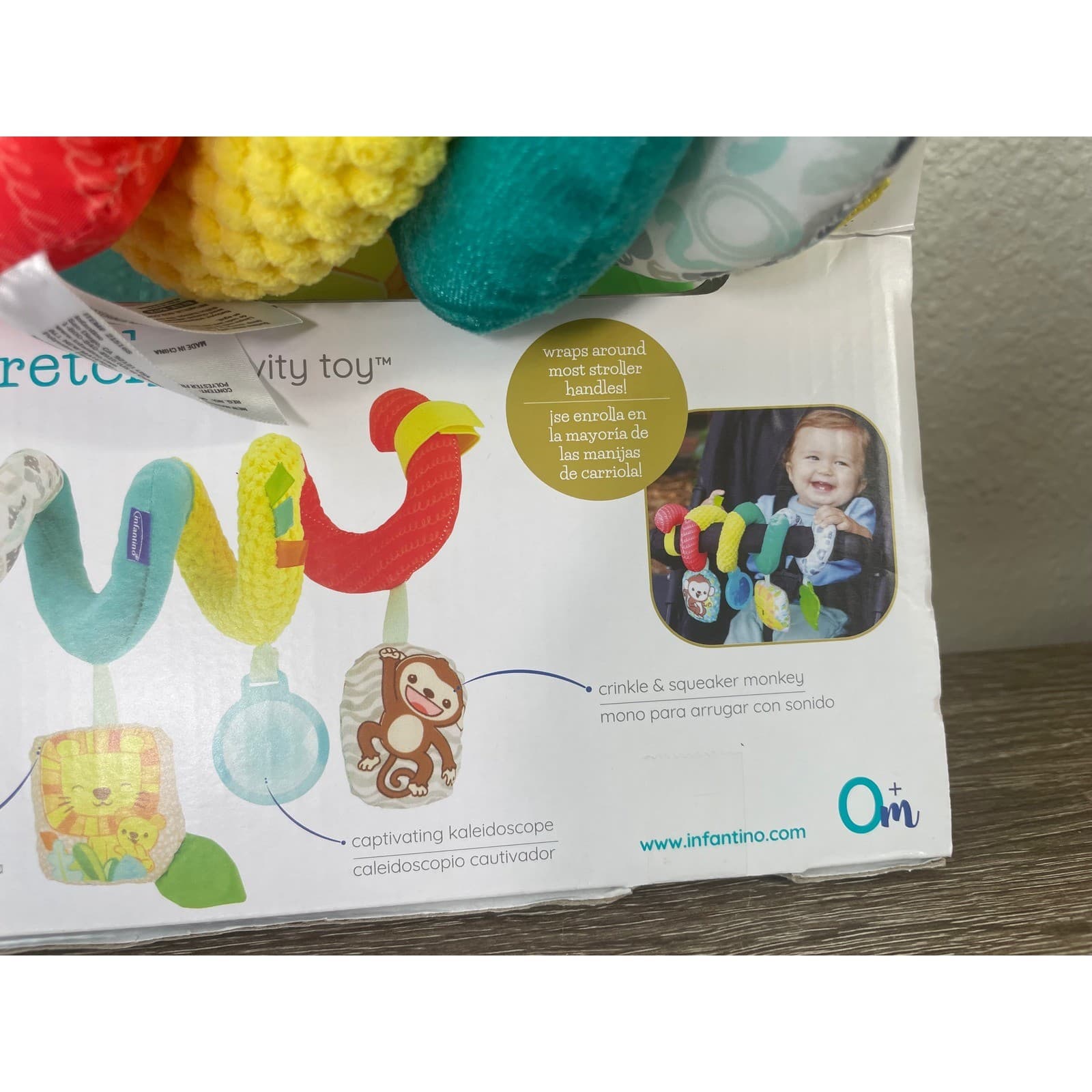 Infantino Spiral Stretch Baby Stroller Car Seat Activity Toy Lion Monkey Sensory - Thumbnail 9