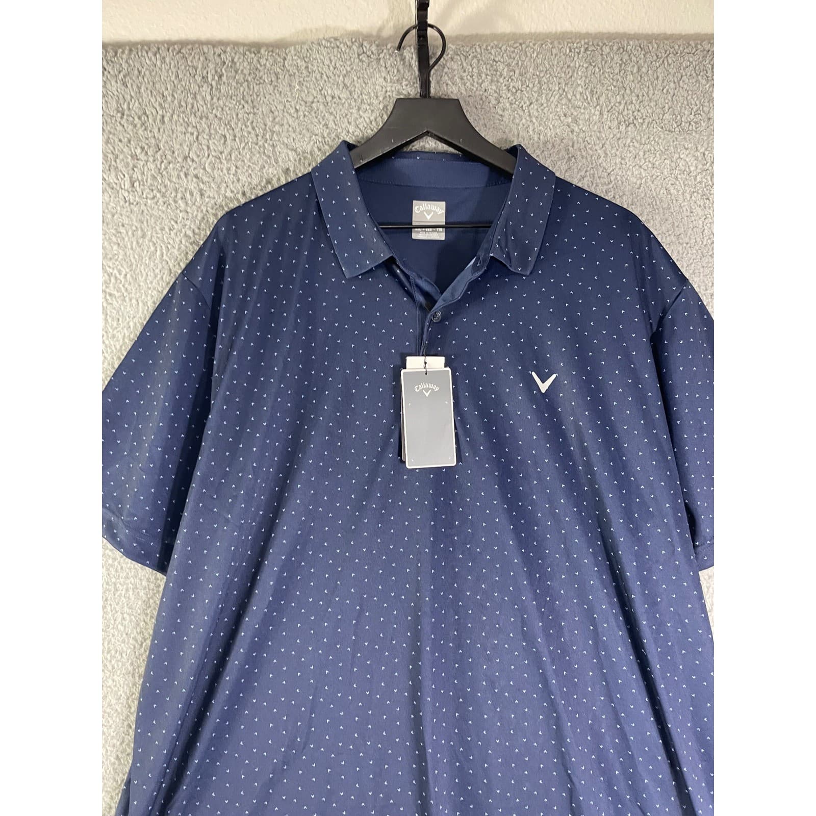 Callaway Opti-Dri Golf Polo Men's XXL Navy Micro Print UPF 15 NWT - Thumbnail 10