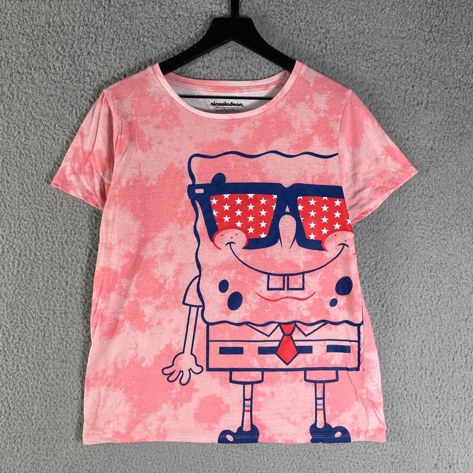 Nickelodeon SpongeBob Tie Dye T Shirt Juniors Large Patriotic Sunglasses - Thumbnail 4