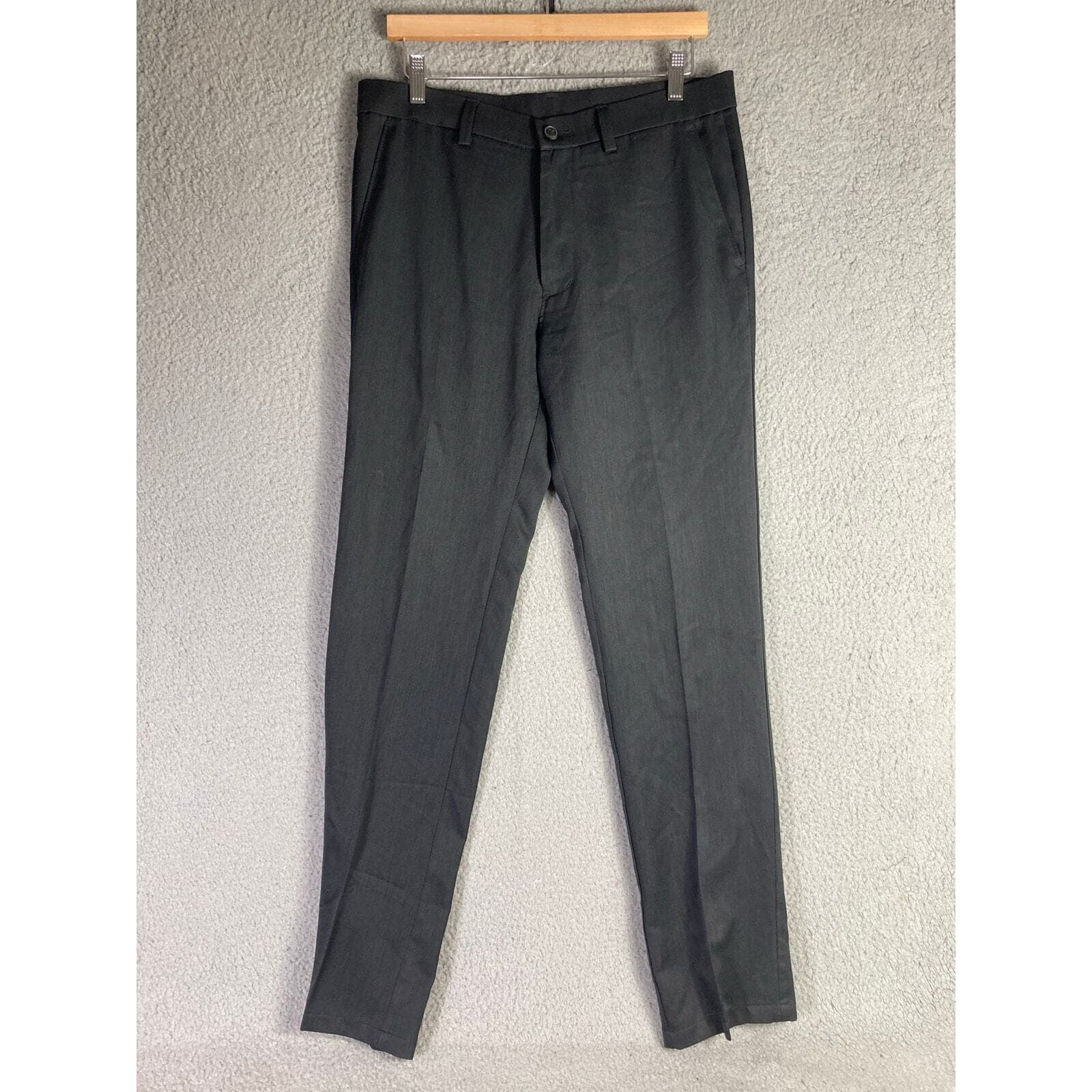 Haggar H26 Men's Dress Pants Gray 32x32 Flat Front Business Casual - Thumbnail 4