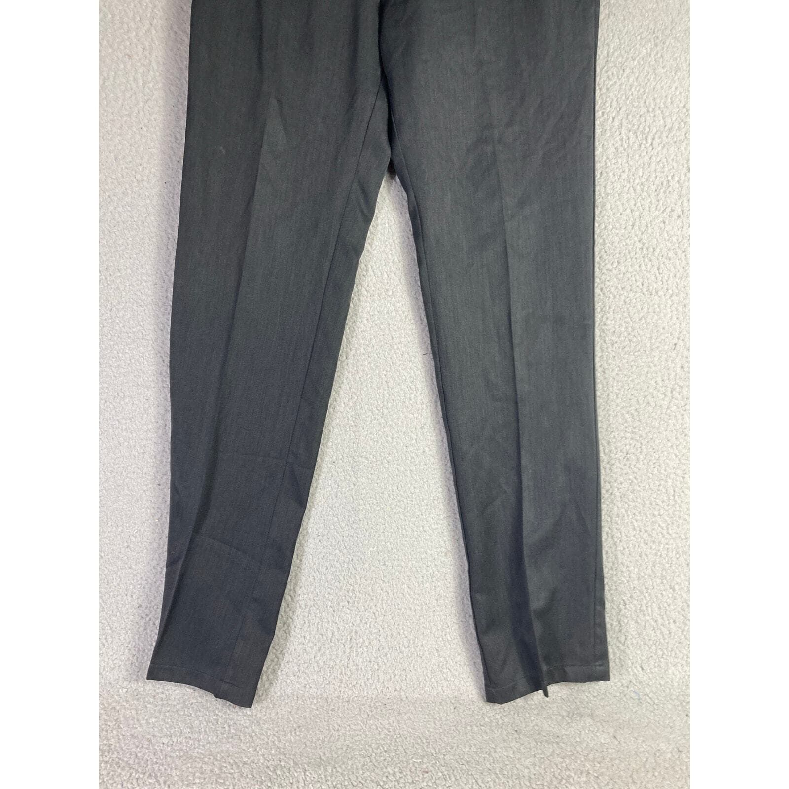 Haggar H26 Men's Dress Pants Gray 32x32 Flat Front Business Casual - Thumbnail 6