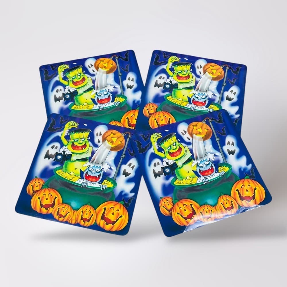Halloween Placemats Set of 4 Frankenstein Vampire Pumpkins Ghosts Vintage - Thumbnail 2