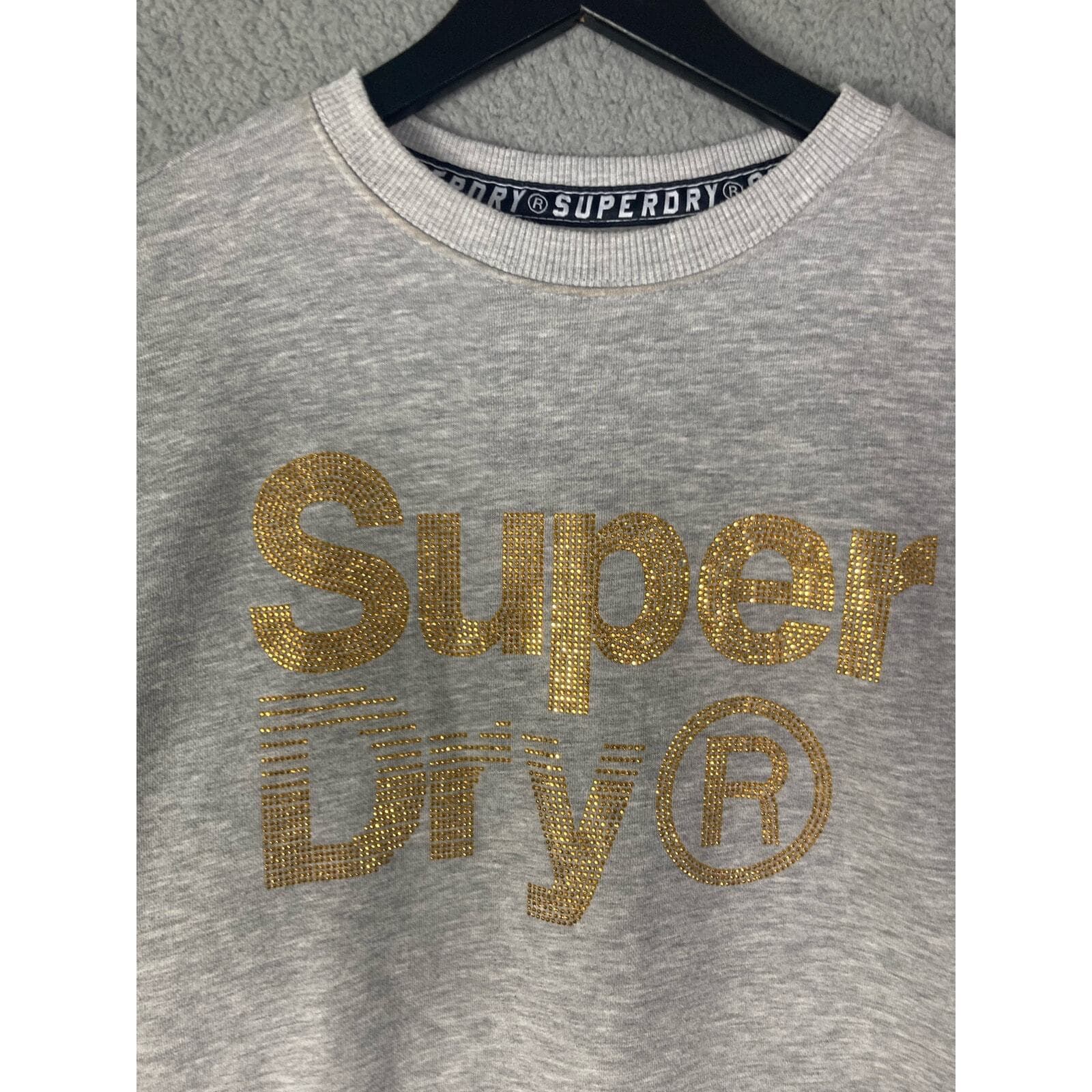 Superdry Women's S Gray Sparkle Crewneck Sweatshirt Skater Casual - Thumbnail 8