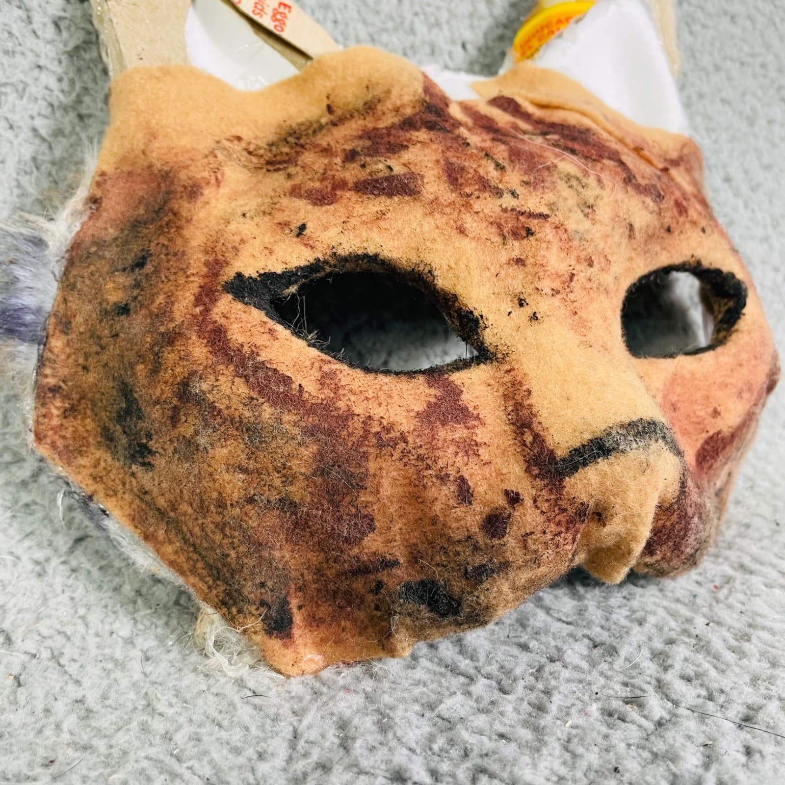 Felt Cat Therian Mask Handmade Costume Cosplay Feline Halloween Party - Thumbnail 3