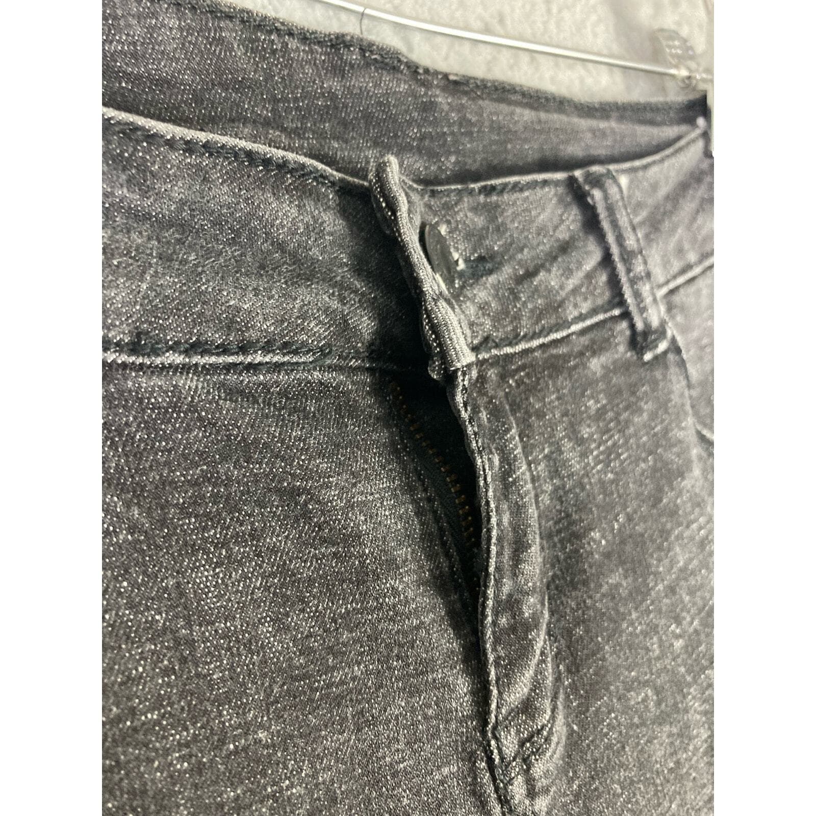Women's Distressed Skinny Jeans Black Size 26 Stretch Denim - Thumbnail 9