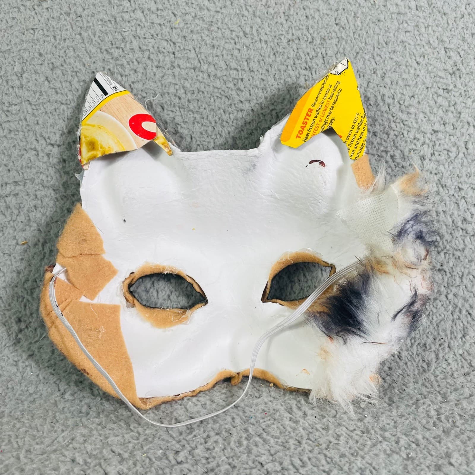 Felt Cat Therian Mask Handmade Costume Cosplay Feline Halloween Party - Thumbnail 7