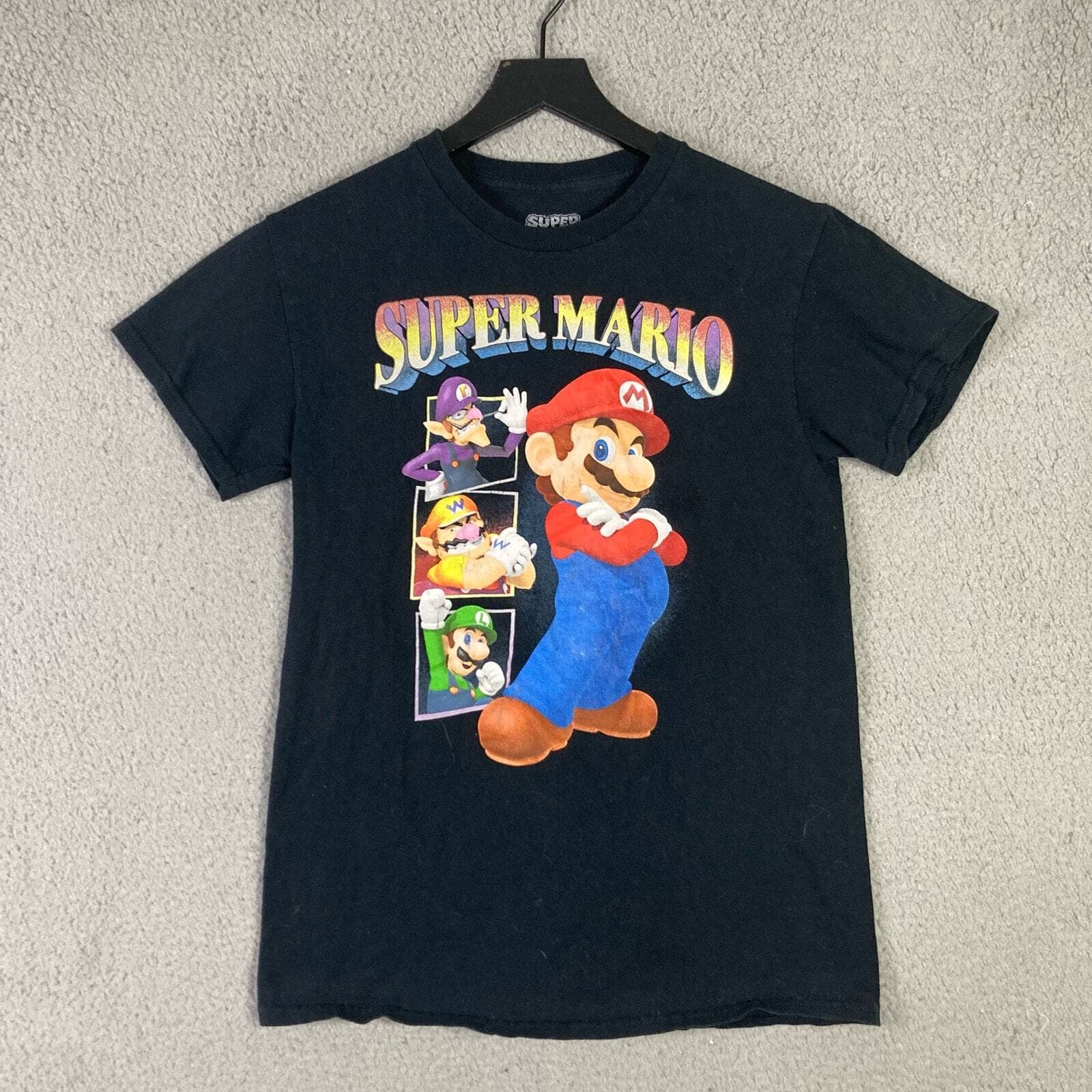 Super Mario Bros Nintendo Men's Black Graphic T-Shirt Size S - Thumbnail 6