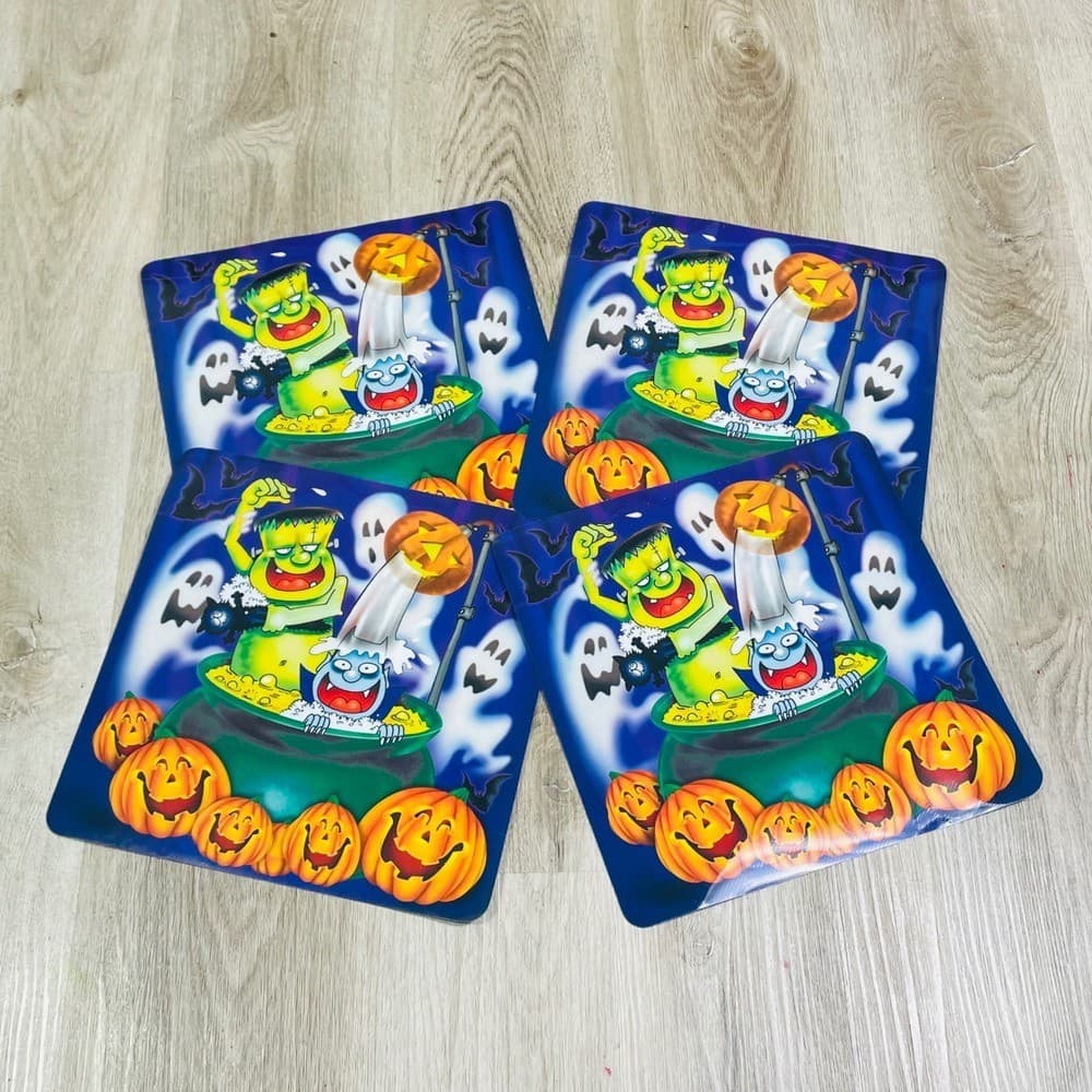 Halloween Placemats Set of 4 Frankenstein Vampire Pumpkins Ghosts Vintage - Thumbnail 3